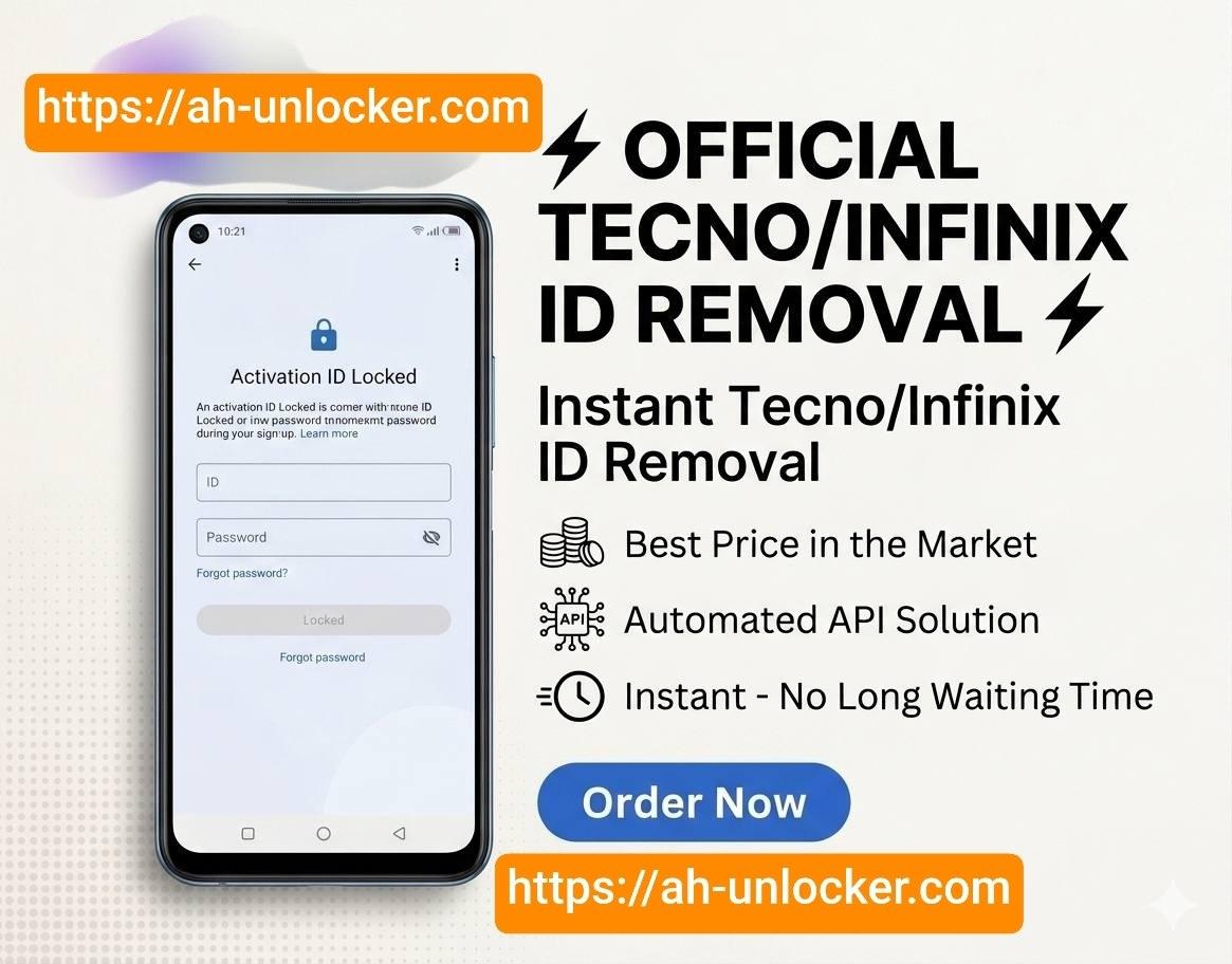 Remove Id Password TECNO INFINIX Monday To Friday instant To 3H 